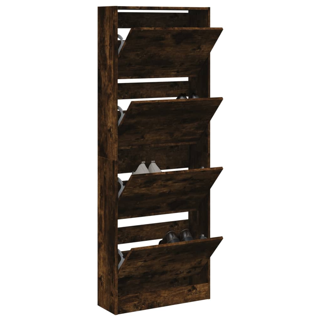 foto del prodotto scarpiera rovere fumo 60x21x163,5 cm in legno multistratocod mxl 134787