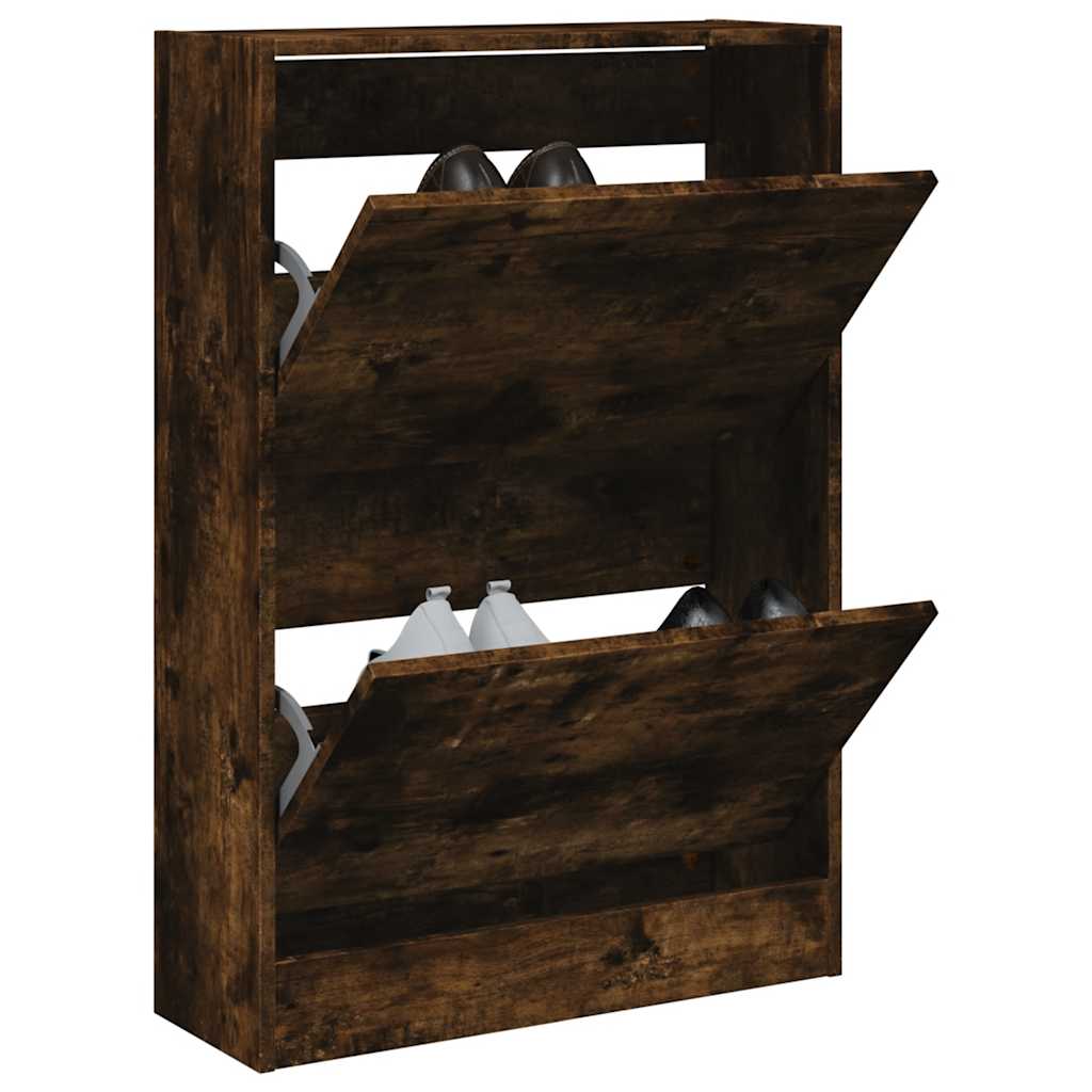 foto del prodotto scarpiera rovere fumo 60x21x87,5 cm in legno multistratocod mxl 110788