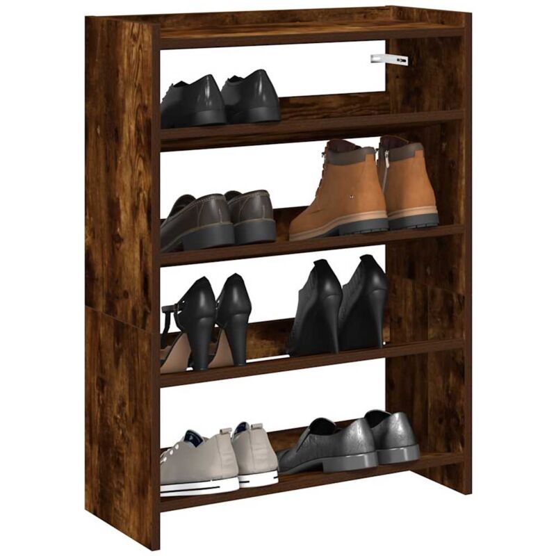 foto del prodotto scarpiera rovere fumo 60x25x81 cm in legno multistrato vidaxl