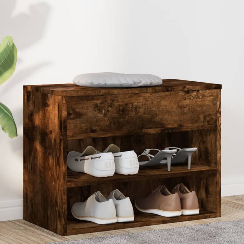 foto del prodotto scarpiera rovere fumo 60x30x45 cm in legno multistrato vidaxl