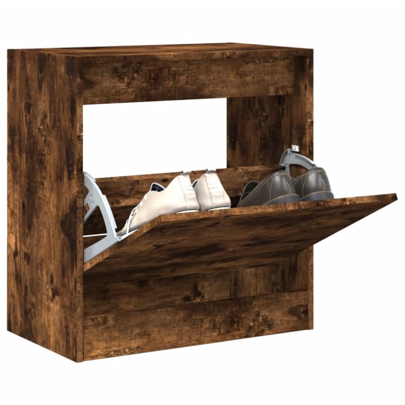 foto del prodotto scarpiera rovere fumo 60x34x63,5 cm in legno multistrato vidaxl