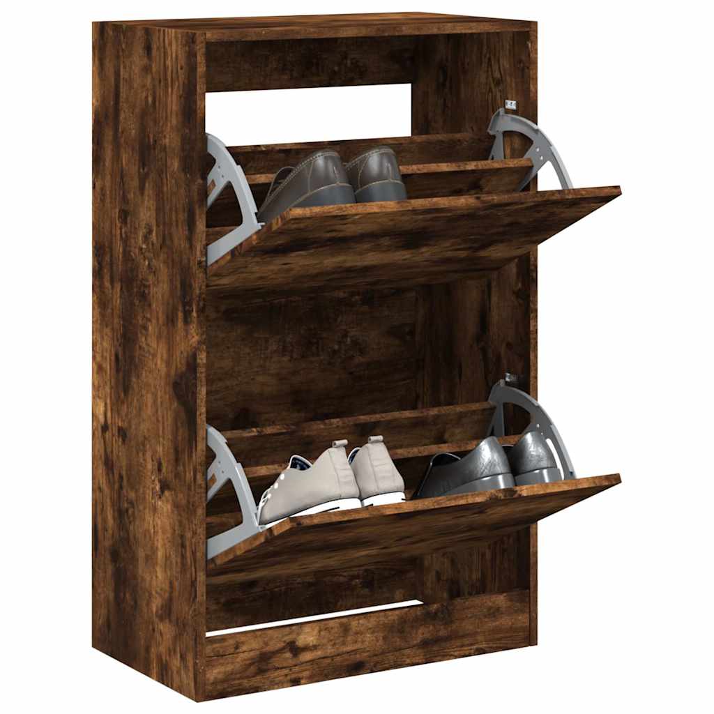 foto del prodotto scarpiera rovere fumo 60x34x96,5 cm in legno multistratocod mxl 110798
