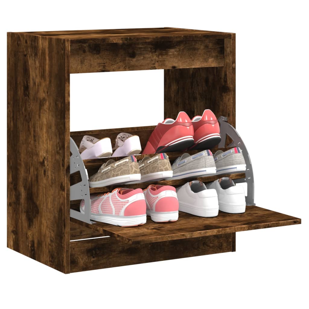 foto del prodotto scarpiera rovere fumo 60x42x69 cm in legno multistrato