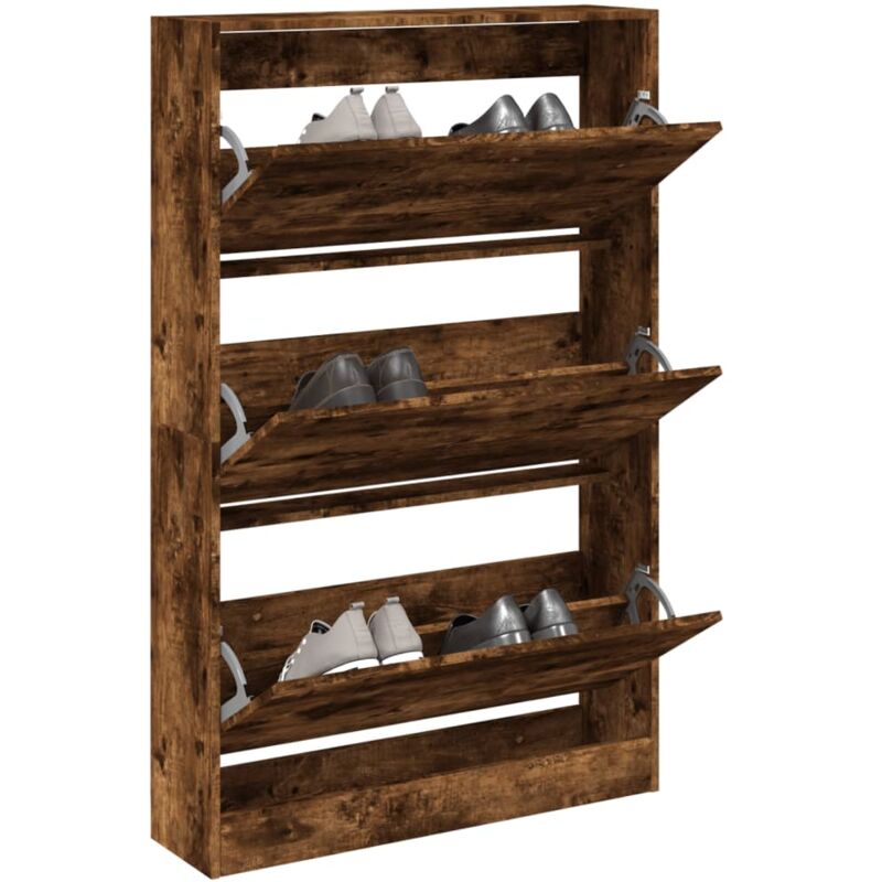 foto del prodotto scarpiera rovere fumo 80x21x125,5 cm in legno multistrato vidaxl