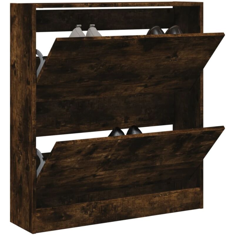 foto del prodotto scarpiera rovere fumo 80x21x87,5 cm in legno multistrato vidaxl