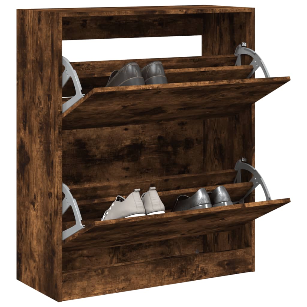 foto del prodotto scarpiera rovere fumo 80x34x96,5 cm in legno multistratocod mxl 134798