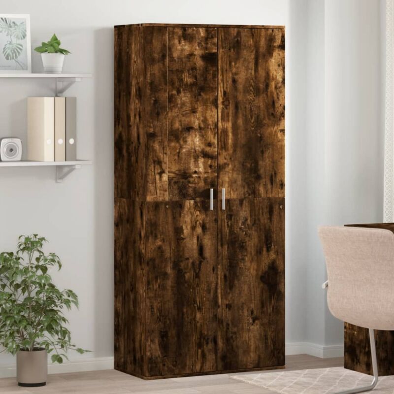 foto del prodotto scarpiera rovere fumo 80x39x178 cm in legno multistrato vidaxl