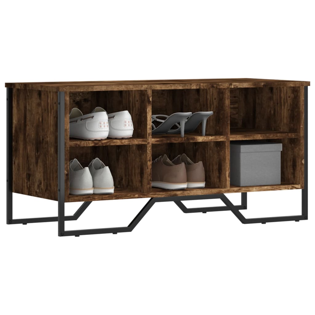 foto del prodotto scarpiera rovere fumo 90x38x45,5 cm in truciolato