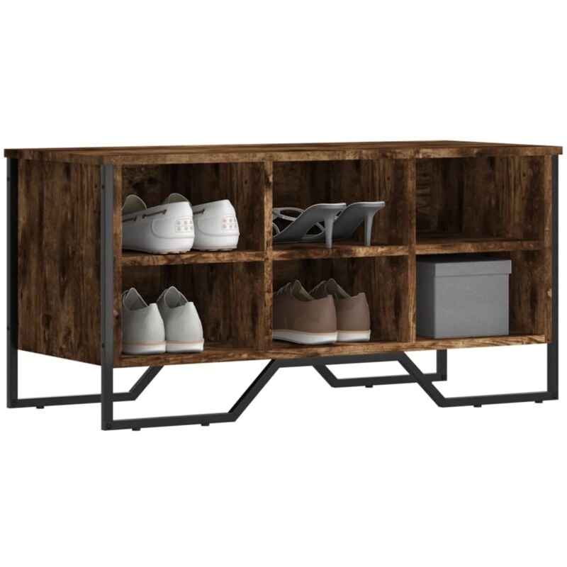 foto del prodotto scarpiera rovere fumo 90x38x45,5 cm in truciolato vidaxl