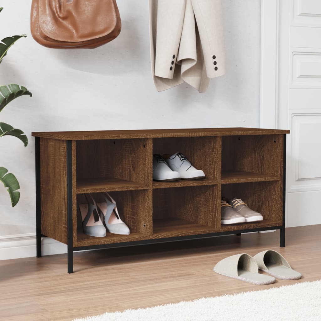 foto del prodotto scarpiera rovere marrone 100x35x50 cm in legno multistratocod mxl 103400