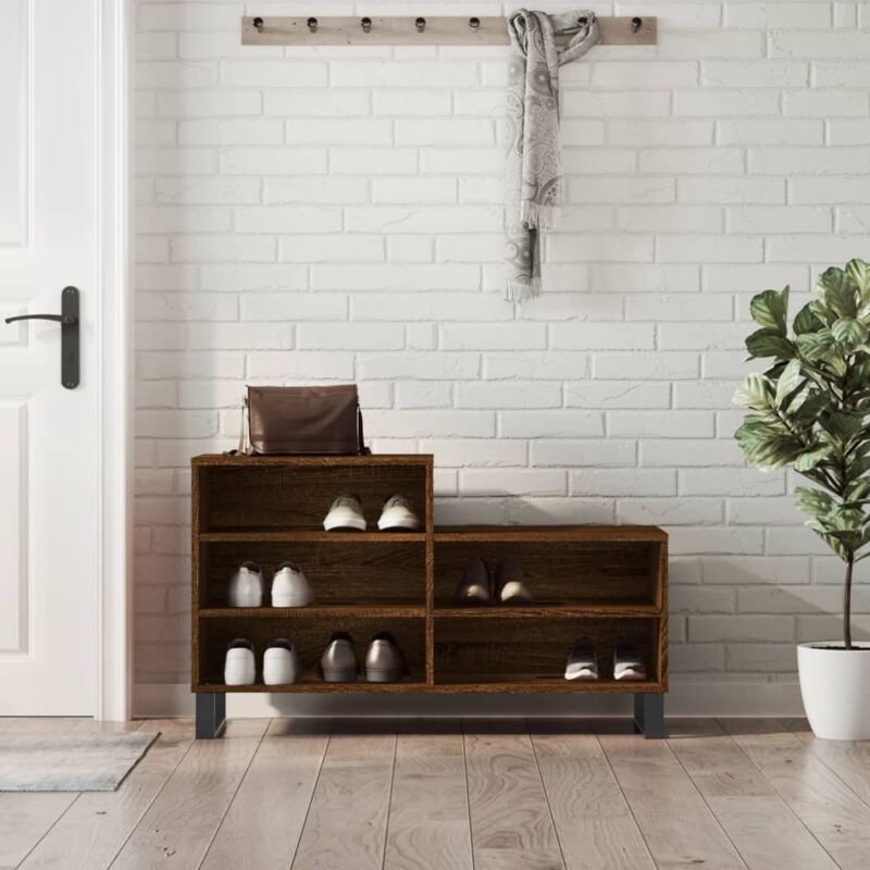 foto del prodotto scarpiera rovere marrone 102x36x60 cm in legno multistrato vidaxl