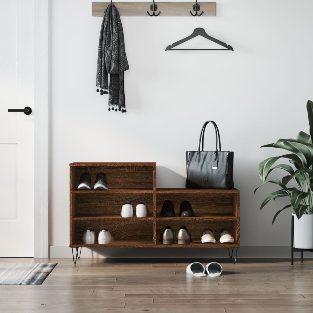 foto del prodotto scarpiera rovere marrone 102x36x60 cm in legno multistratocod mxl 126732