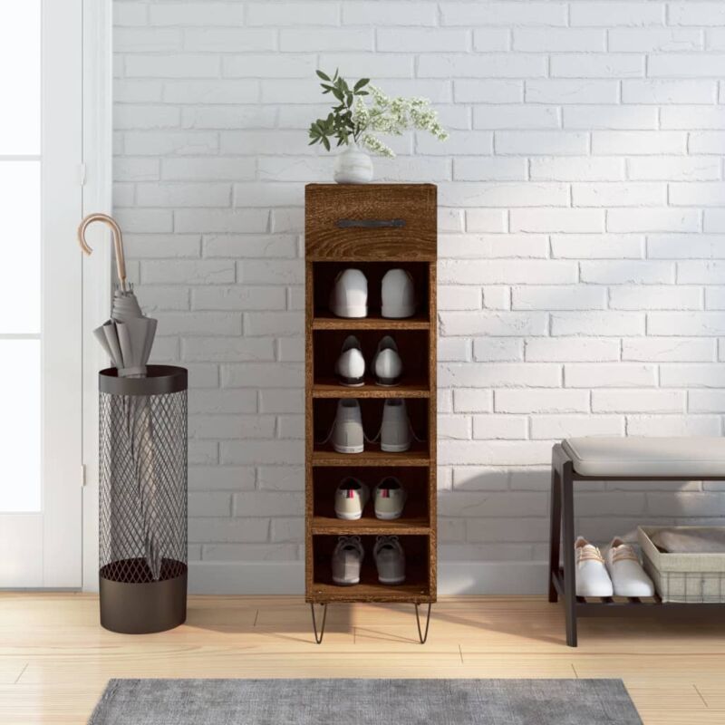 foto del prodotto scarpiera rovere marrone 30x35x105 cm in legno multistrato vidaxl