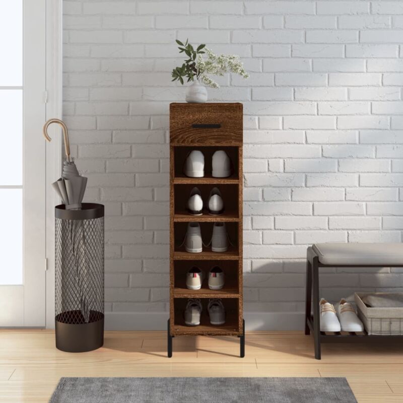 foto del prodotto scarpiera rovere marrone 30x35x105 cm in legno multistrato vidaxl