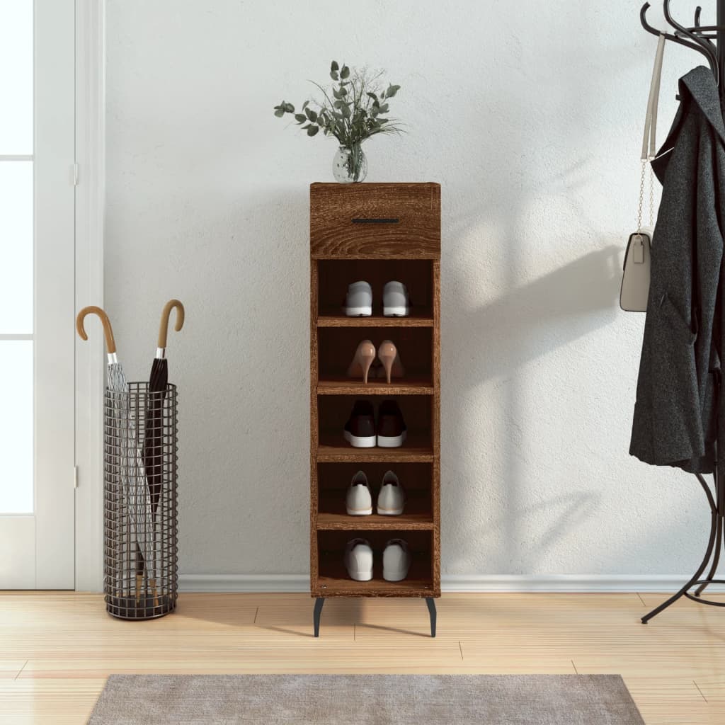 foto del prodotto scarpiera rovere marrone 30x35x105 cm in legno multistratocod mxl 104853