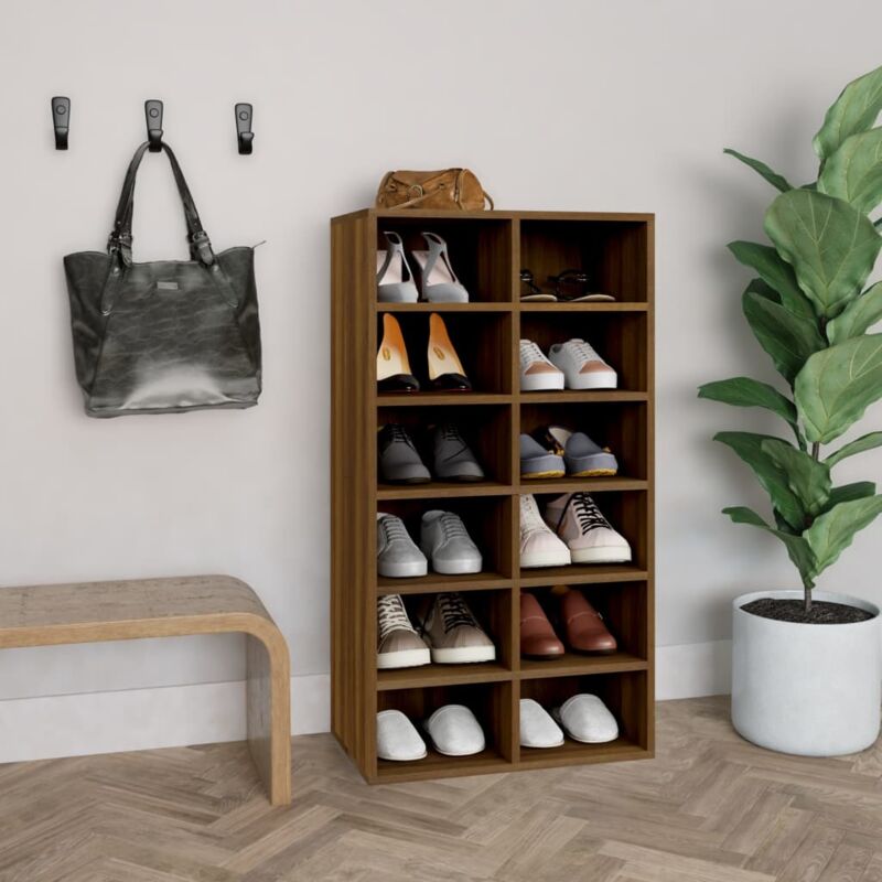 foto del prodotto scarpiera rovere marrone 54x34x100,5 cm in legno multistrato vidaxl 345041