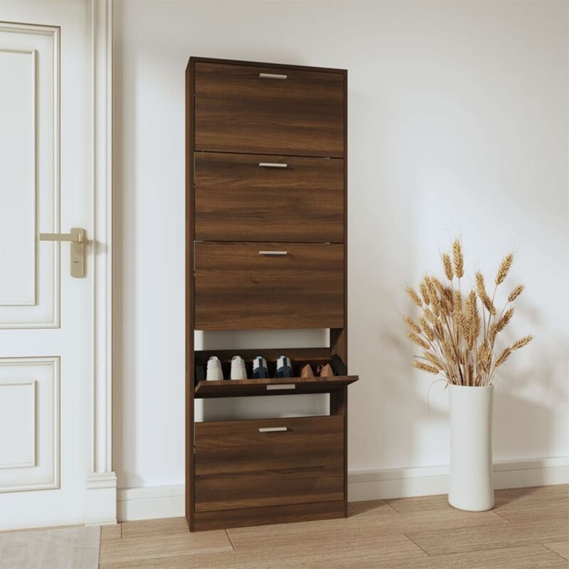 foto del prodotto scarpiera rovere marrone 59x17x169 cm in legno multistrato vidaxl