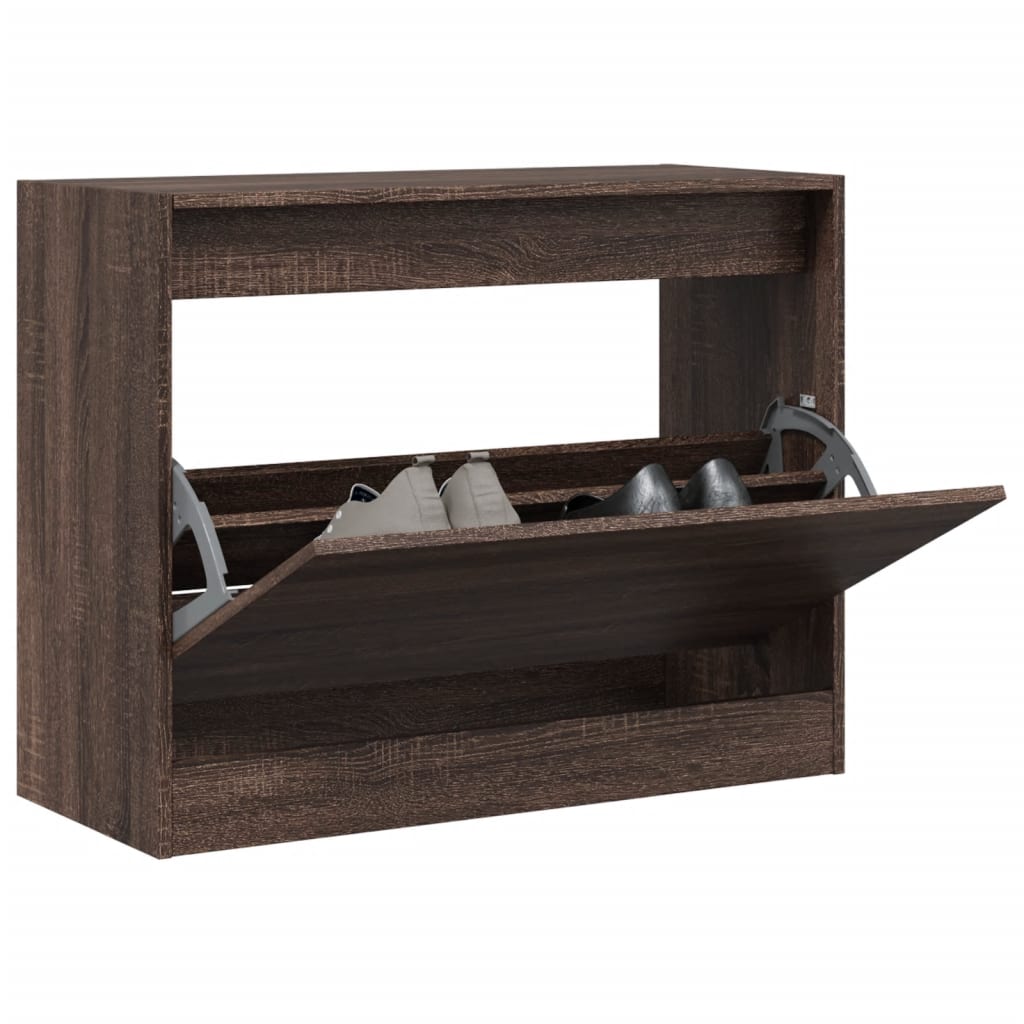 foto del prodotto scarpiera rovere marrone 80x34x63 cm in legno multistrato