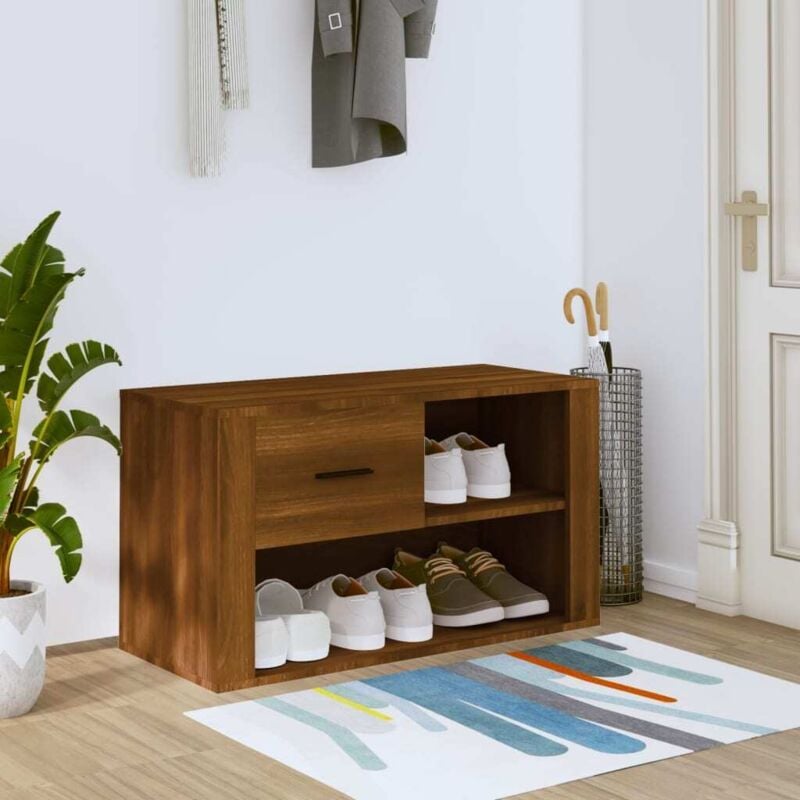 foto del prodotto scarpiera rovere marrone 80x35x45 cm in legno multistrato vidaxl