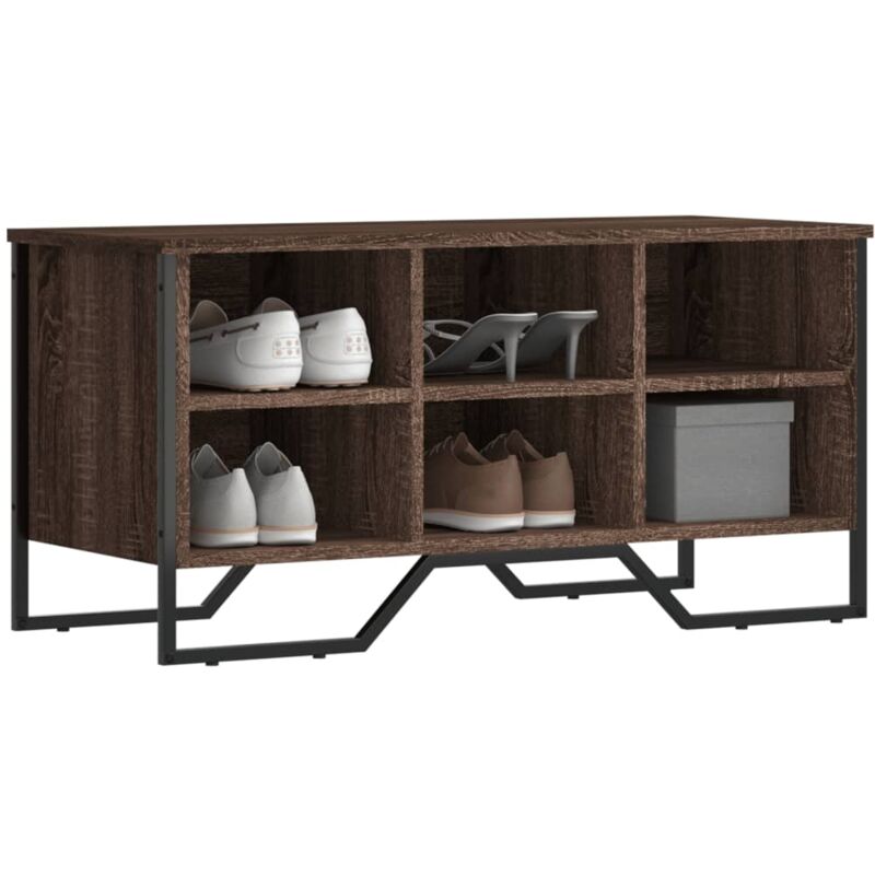 foto del prodotto scarpiera rovere marrone 90x38x45,5 cm in truciolato vidaxl