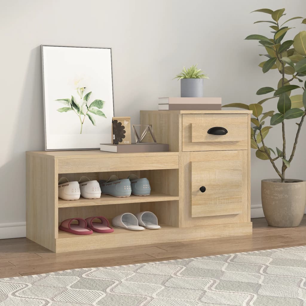 foto del prodotto scarpiera rovere sonoma 100x42x60 cm in legno multistratocod mxl 103123