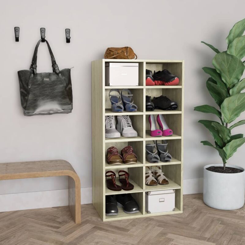 foto del prodotto scarpiera rovere sonoma 54x34x100,5 cm in legno multistrato vidaxl