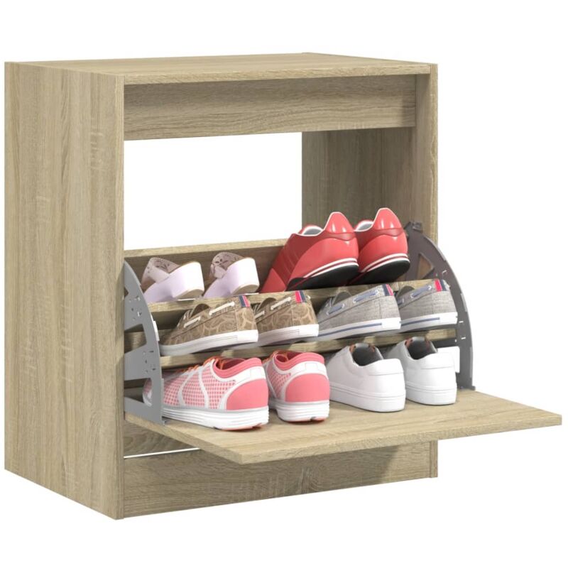 foto del prodotto scarpiera rovere sonoma 60x42x69 cm in legno multistrato vidaxl