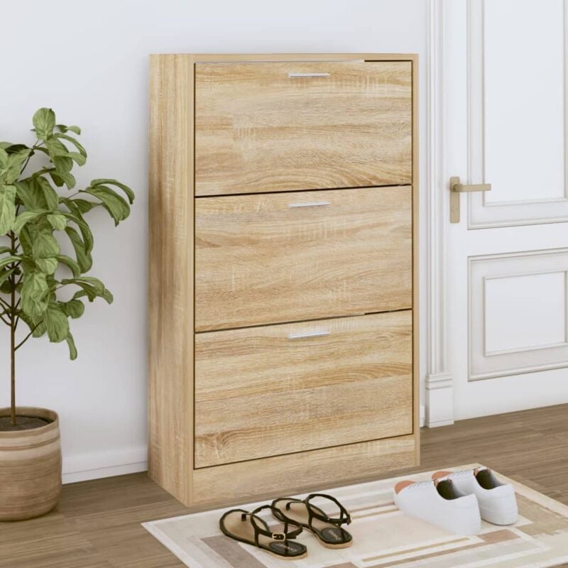 foto del prodotto scarpiera rovere sonoma 63x24x103 cm in legno multistrato vidaxl