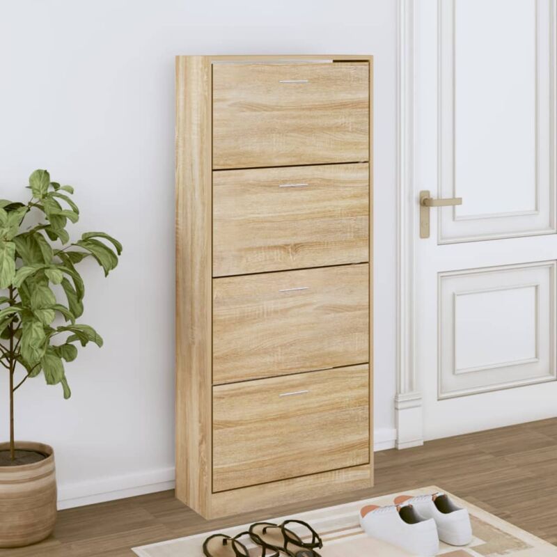 foto del prodotto scarpiera rovere sonoma 63x24x147 cm in legno multistrato vidaxl