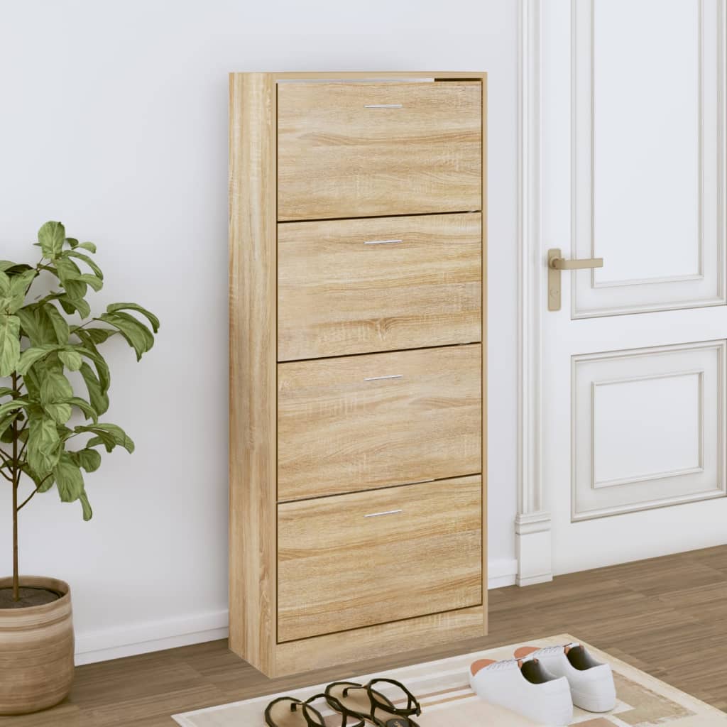 foto del prodotto scarpiera rovere sonoma 63x24x147 cm in legno multistratocod mxl 105680