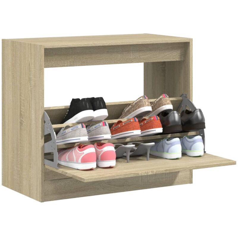 foto del prodotto scarpiera rovere sonoma 80x42x69 cm in legno multistrato vidaxl