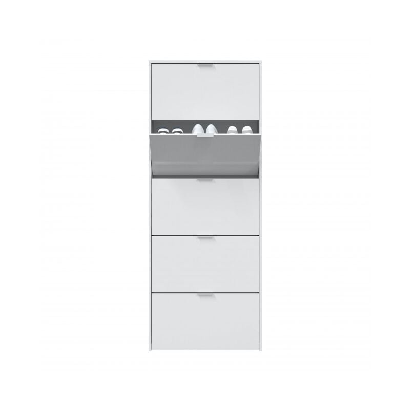 foto del prodotto scarpiera salvaspazio 180x17x70 cm bianco lucido con 5 ribalte russia