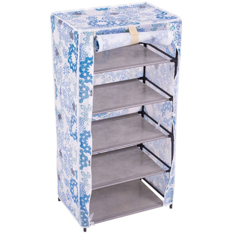 foto del prodotto scarpiera salvaspazio porta scarpe tessuto tnt 44 x 30 x 89 cm azzurro trade shop traesio