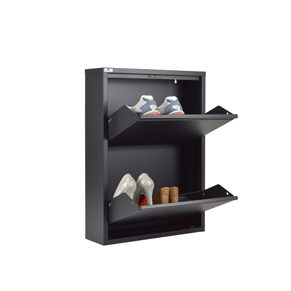 foto del prodotto scarpiera salvaspazio slim a 2 ante nera l 39 originale 15x50x70 cm 4 6 paia di scarpe nente da montare