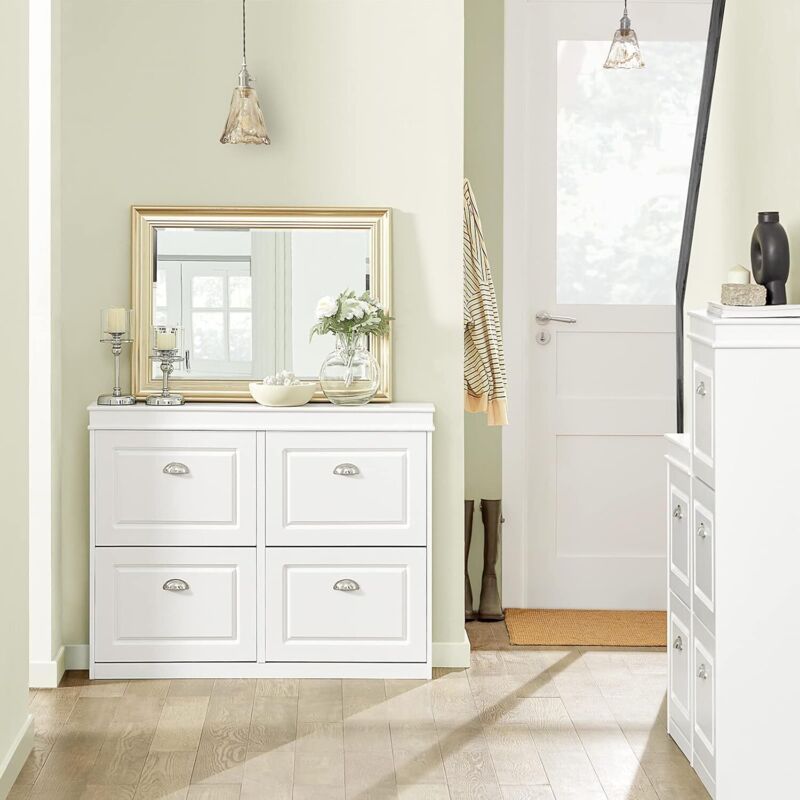 foto del prodotto scarpiera salvaspazio slim mobili per scarpe serie scarpiere 105x24x83cm sobuy bianco fsr79 w