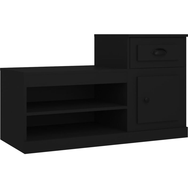 foto del prodotto scarpiera scarpiera mobile portaoggetti ingresso corridoio soggiorno 100 x 42 x 60 cm legno composito nero