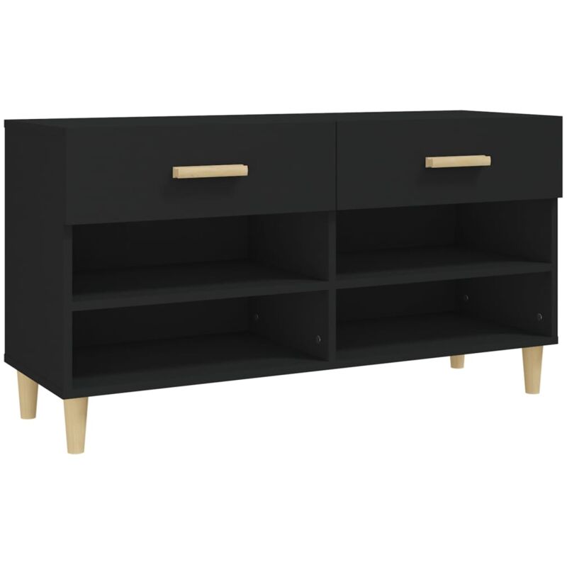 foto del prodotto scarpiera scarpiera mobile portaoggetti ingresso corridoio soggiorno 102 x 35 x 55 cm legno multistrato nero 020021937