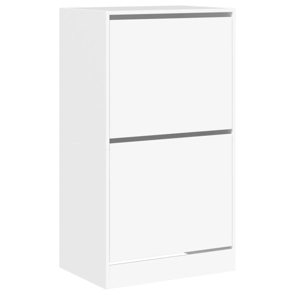foto del prodotto scarpiera scarpiera mobile portaoggetti ingresso corridoio soggiorno 2 cassetti pieghevoli 60 x 42 x 108 cm bianco 02 0021329