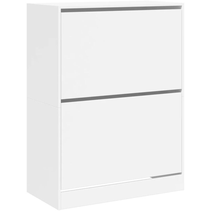 foto del prodotto scarpiera scarpiera mobile portaoggetti ingresso corridoio soggiorno 2 cassetti pieghevoli 80 x 42 x 108 cm bianco