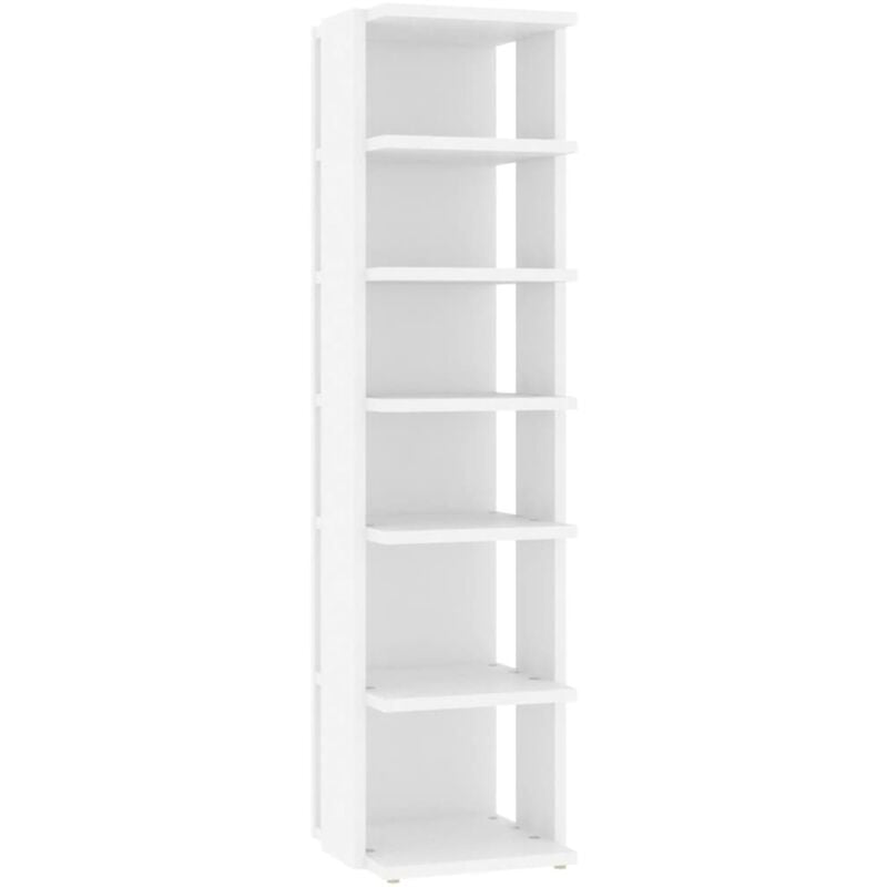 foto del prodotto scarpiera scarpiera mobile portaoggetti ingresso corridoio soggiorno 27,5 x 27 x 102 cm legno composito bianco