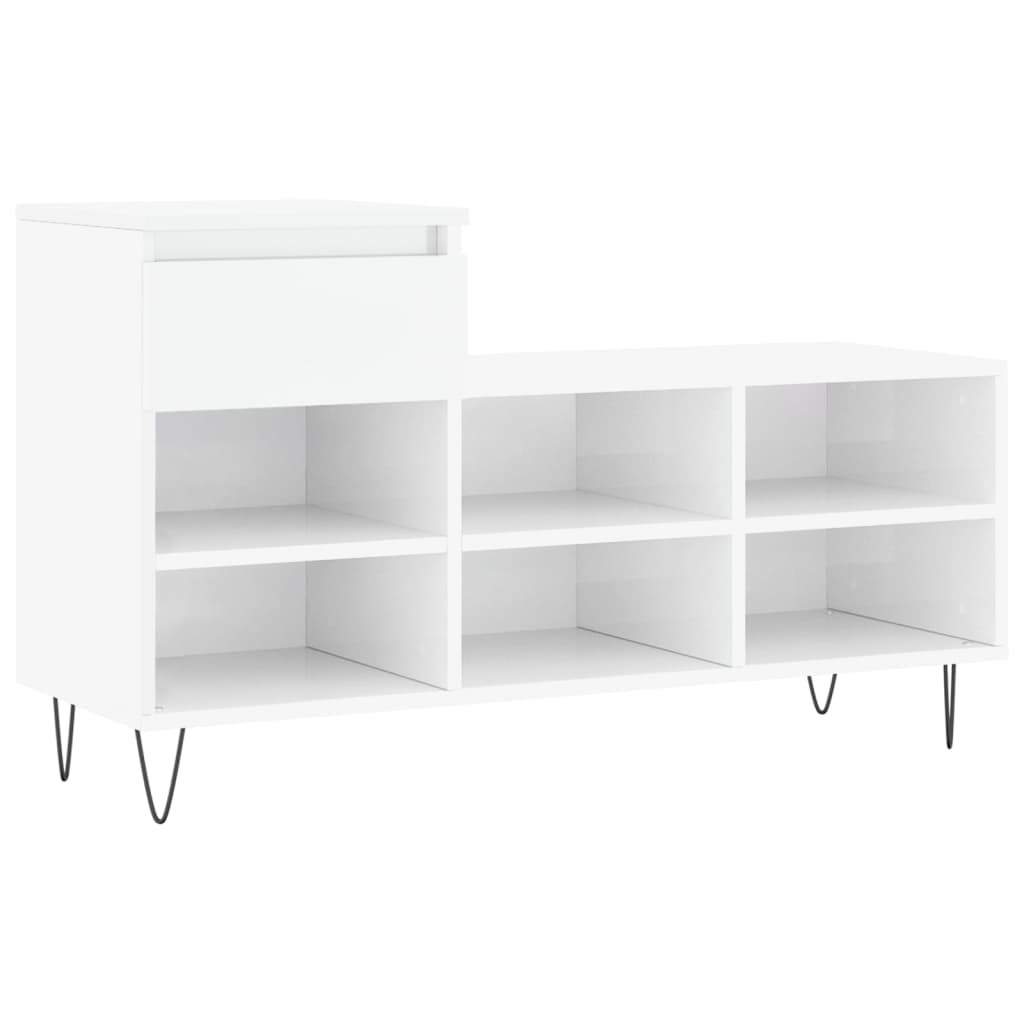 foto del prodotto scarpiera scarpiera mobile portaoggetti ingresso corridoio soggiorno lucido 102 x 36 x 60 cm legno composito bianco 02 0021295