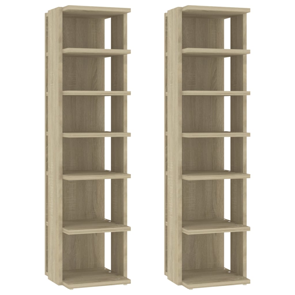 foto del prodotto scarpiera scarpiera mobile portaoggetti ingresso corridoio soggiorno set da 2 sonoma 27,5 x 27 x 102 cm marrone 02 0022128