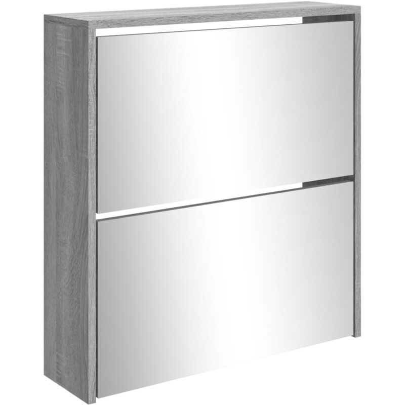 foto del prodotto scarpiera scarpiera mobile portaoggetti ingresso corridoio soggiorno specchio 2 livelli x sonoma 63 x 17 x 67 cm grigio 020021881