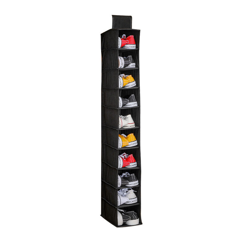 foto del prodotto scarpiera scarpiera sospesa con 10 cubi scaffale sospeso per borsa perfetta, borsa o deposito di scarpe nero