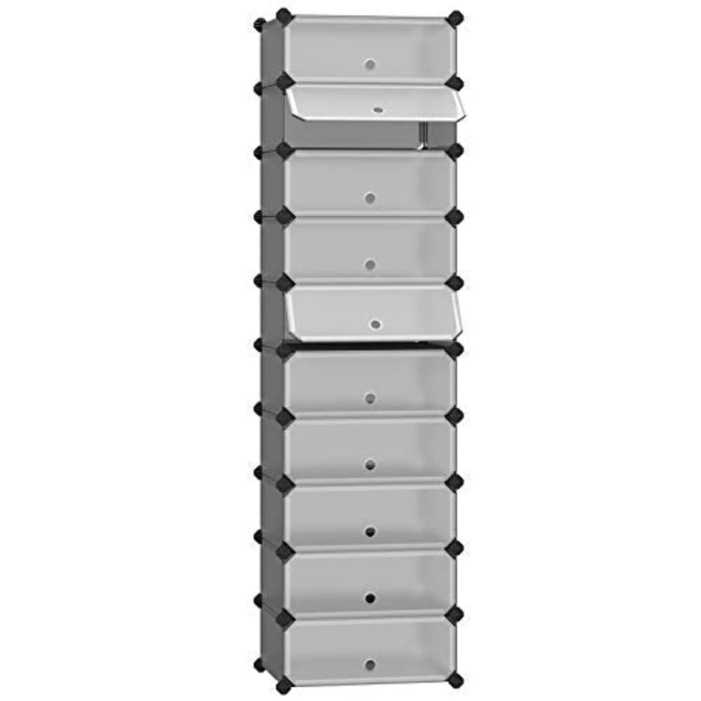 foto del prodotto scarpiera scatola per scarpe 10 scomparti modulari porta scarpe ogni armadietto 40 x 30 x 17 cm griglia metallica grigia 12 0003677