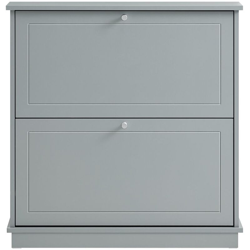 foto del prodotto scarpiera slim con 2 ante e 2 ripiani salvaspazio grigio 76x19x79cm fsr99 hg sobuy