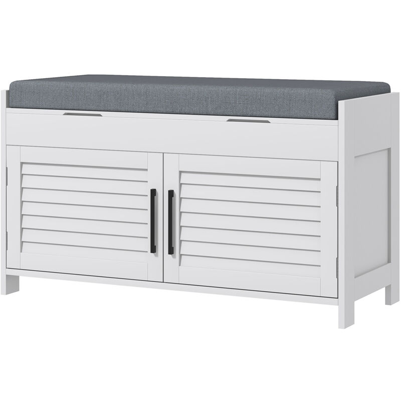 foto del prodotto scarpiera slim con ripiano interno regolabile su 3 livelli bianco grigio homcom