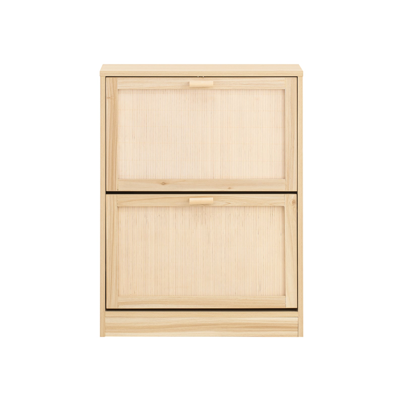 foto del prodotto scarpiera slim da ingresso con 2 ante e 2 ripiani naturale 60x24x80cm fsr160 n