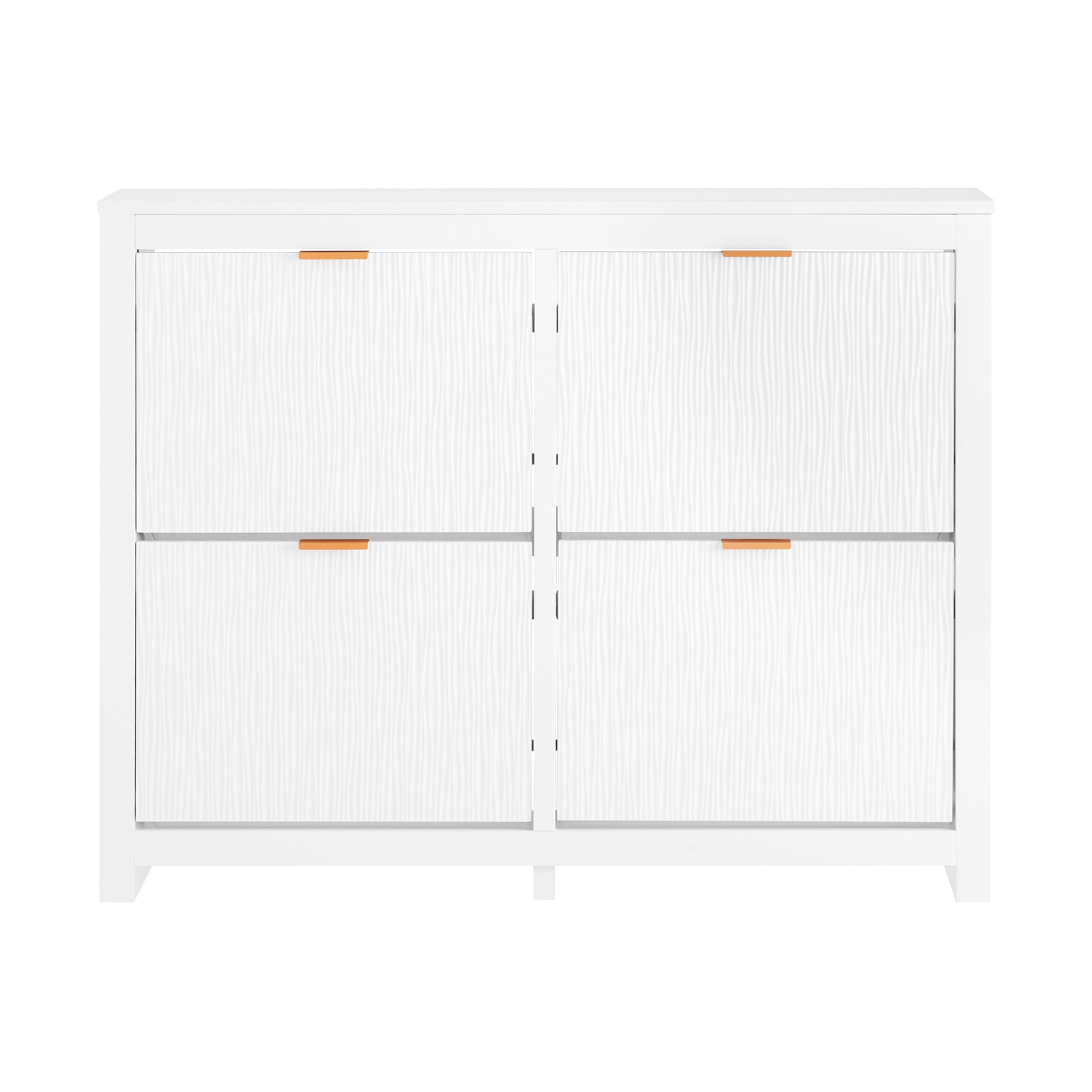 foto del prodotto scarpiera slim da ingresso con 4 ante e 8 scomparti salvaspazio bianco 104x23x82cm fsr186 w sobuy