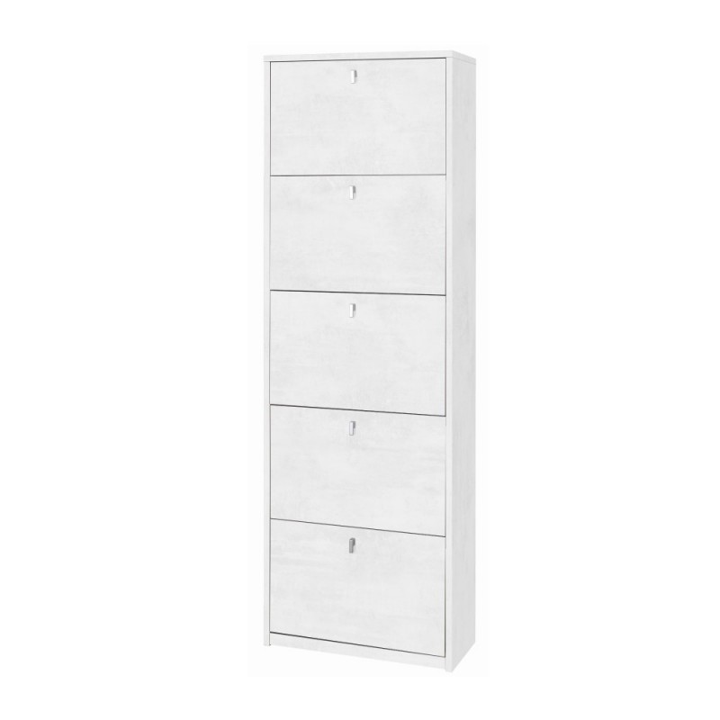 foto del prodotto scarpiera slim salvaspazio cinque ante bianco ossido 63x29x h190 cm